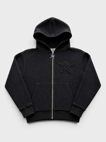 "SAGGING" - ZIP HOODIE SCHWARZ