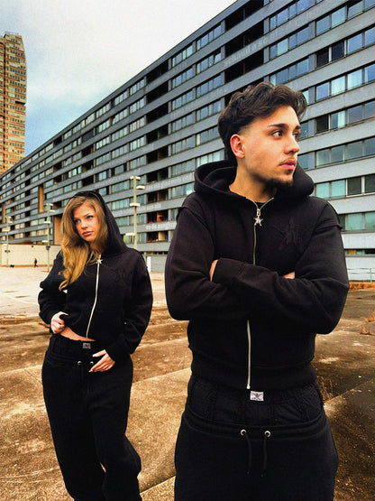 "SAGGING" - ZIP HOODIE SCHWARZ