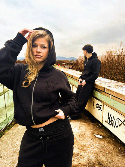 "SAGGING" - ZIP HOODIE SCHWARZ